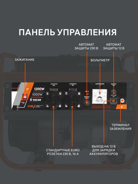 Бензиновый генератор PATRIOT GRS 1500 передвижной фото