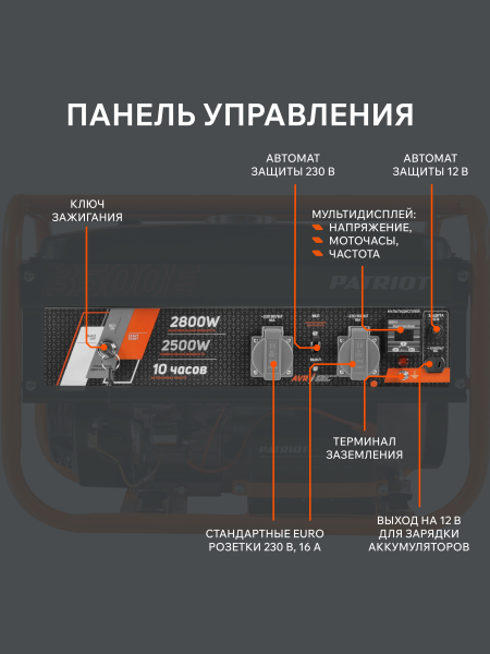Бензиновый генератор PATRIOT GRS 3500 E передвижной фото