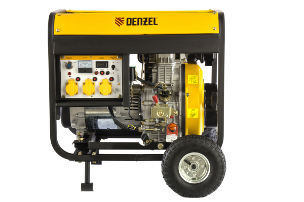 Дизельный генератор DENZEL DD6300Е 94657 на колесах фото