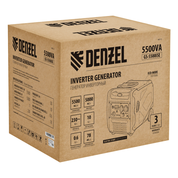 Бензиновый инверторный генератор DENZEL GS-5500iSE фото