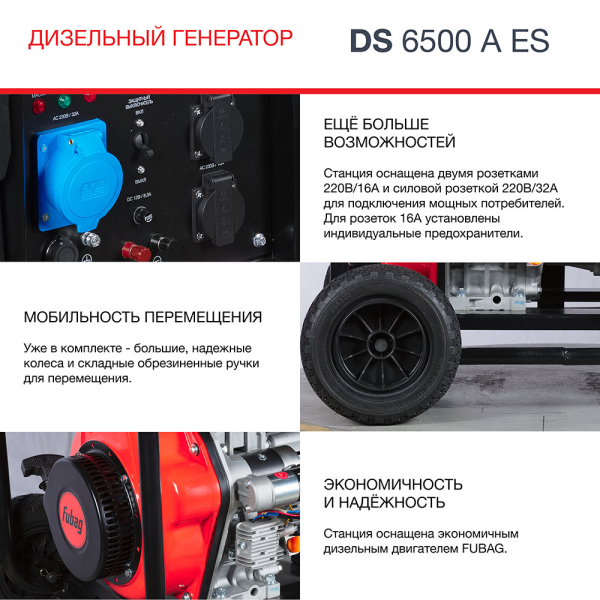 Дизельный генератор Fubag DS 6500 A ES 646233 для дома фото