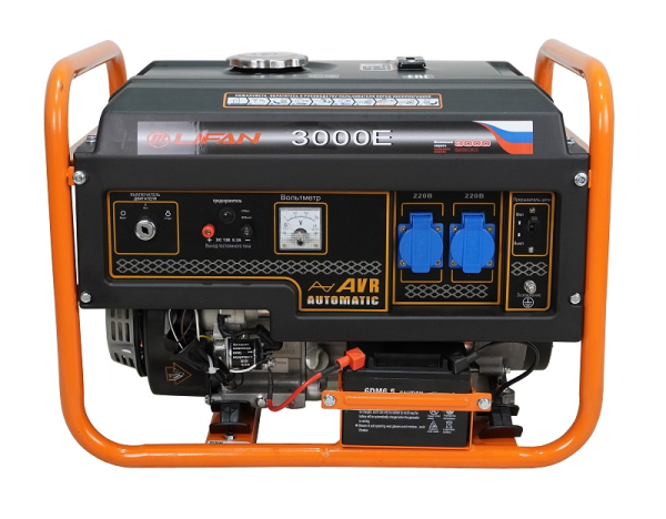 Бензиновый генератор Lifan 2.8 GF-7 (LF3000E) на колесах фото