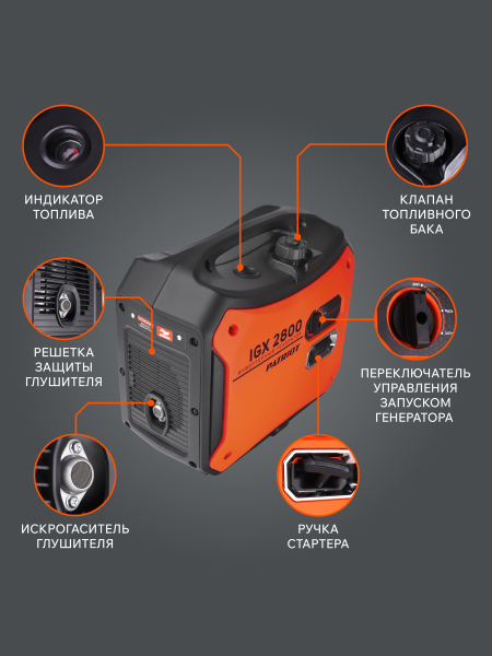 Бензиновый инверторный генератор PATRIOT iGX 2800 бесшумный фото