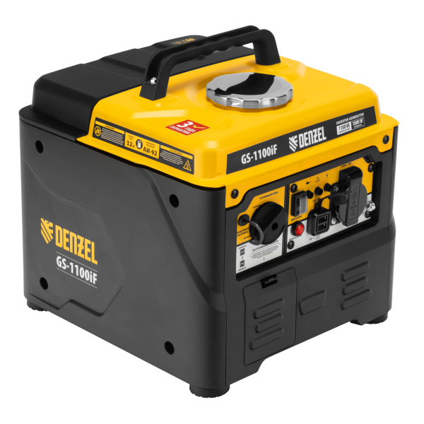 Бензиновый инверторный генератор DENZEL GS-1100iF на колесах фото
