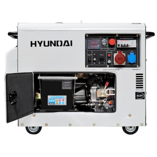 Дизельный генератор Hyundai DHY 8000SE-3  на колесах Дизельный генератор Hyundai DHY 8000SE-3  на колесах фото