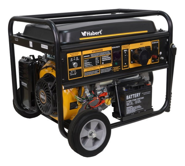 Бензиновый генератор Habert HT8000EB на колесах фото