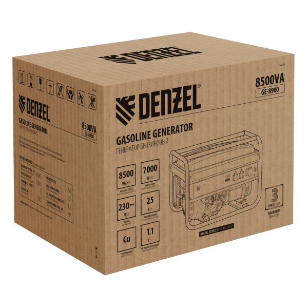 Бензиновый генератор DENZEL GE 8900 для дома фото
