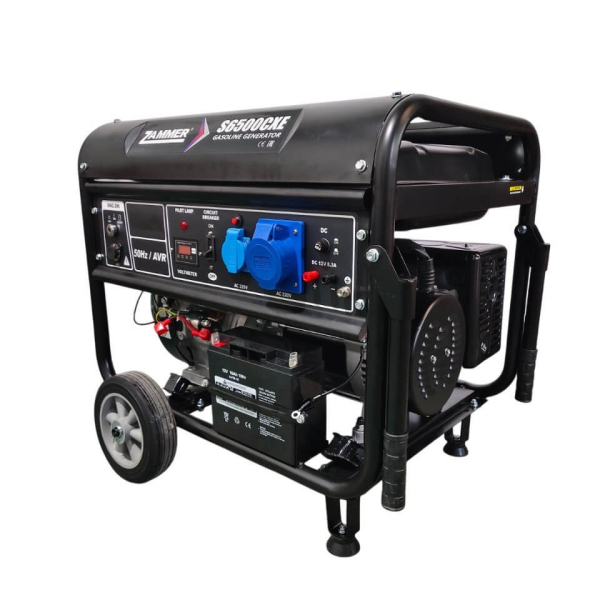 Бензиновый генератор Zammer S6500CXE на колесах фото