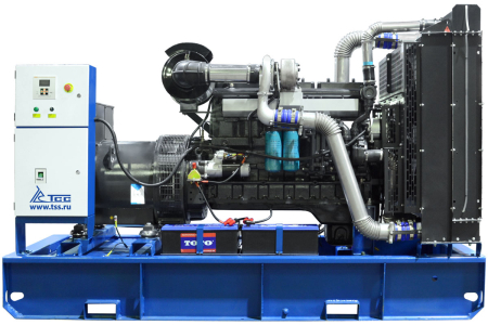 Дизельный генератор ТСС ЭД-250-Т400 с АВР в погодозащитном кожухе на прицепе фото