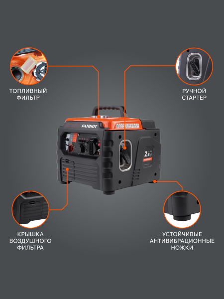 Бензиновый инверторный генератор PATRIOT iGX 1200 для газового котла фото