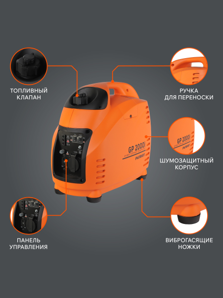 Бензиновый инверторный генератор PATRIOT GP 2000 i синхронный фото